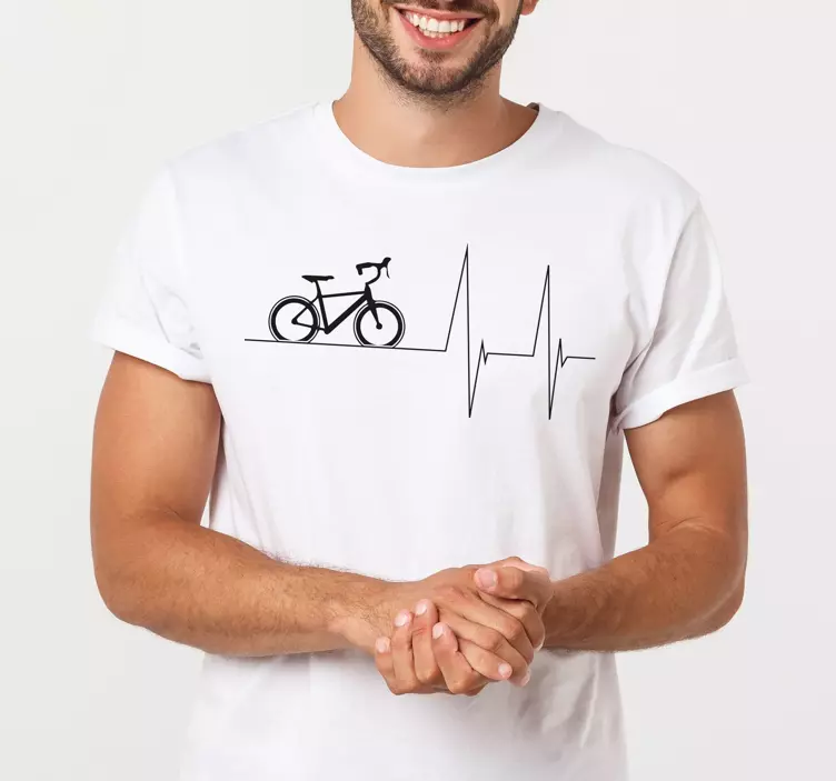 T-shirt paixão pelo ciclismo em cada batida - TenStickers