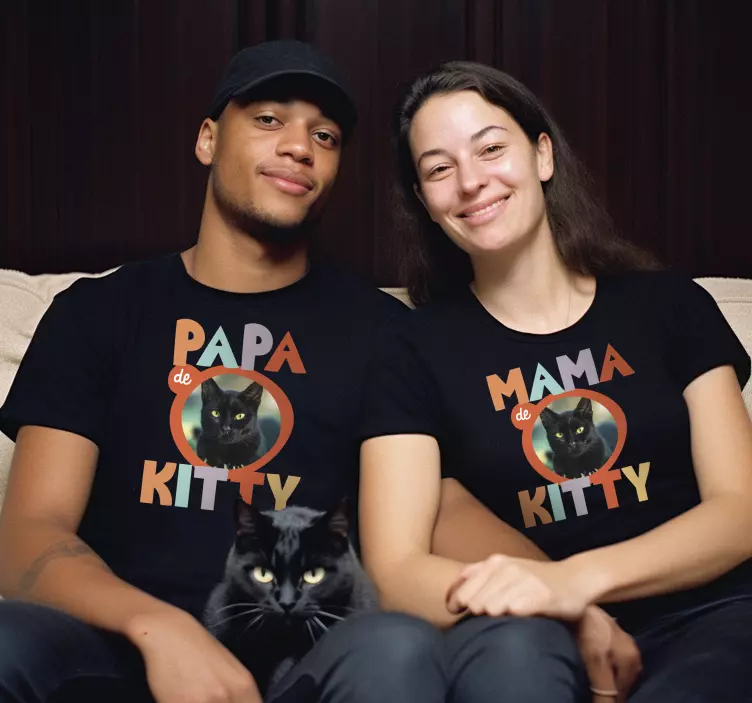 T-shirt de casais "Papai e Mamãe" apelido. - TenStickers