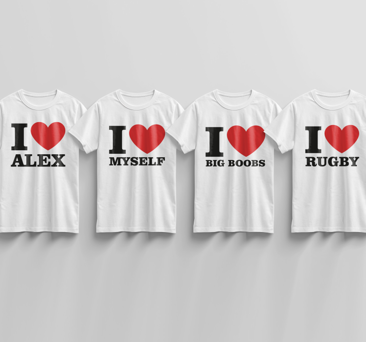 T-shirt para personalizar i love - TenStickers