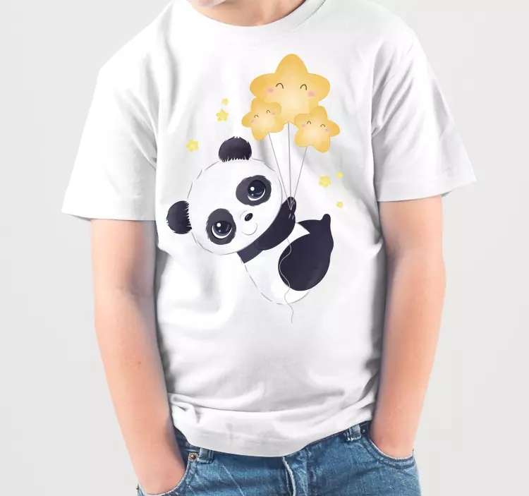 T-shirt infantil bebê panda com balão - TenStickers