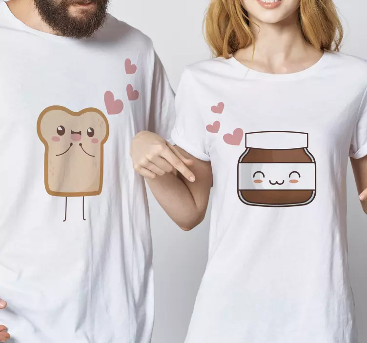 T-shirt do casal pão e nutella - TenStickers