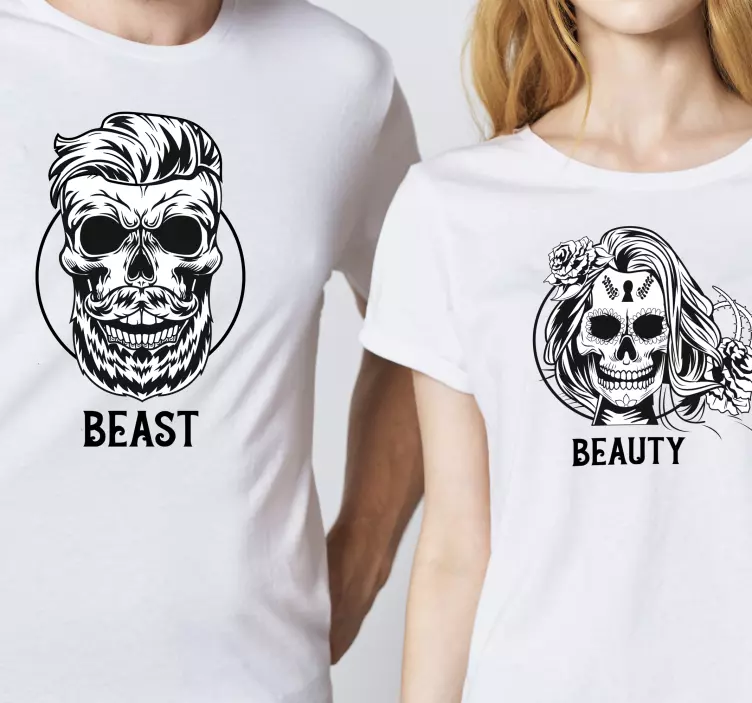 T-shirts do casal da beleza e da fera - TenStickers