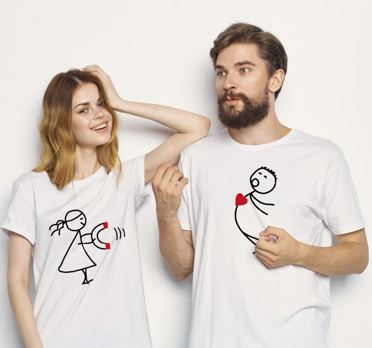 T-shirts magnéticas de casal amor - TenStickers