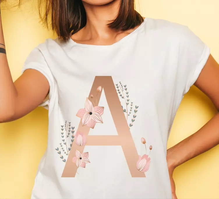 Carta com t-shirt personalizada com produtode flores - TenStickers