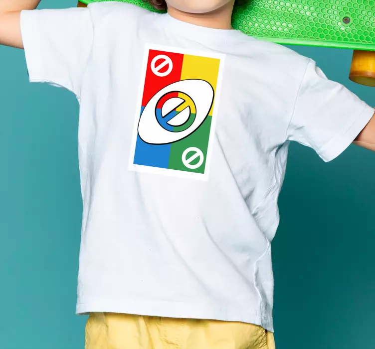 t-shirt multicolor stop uno card quatro partes - TenStickers