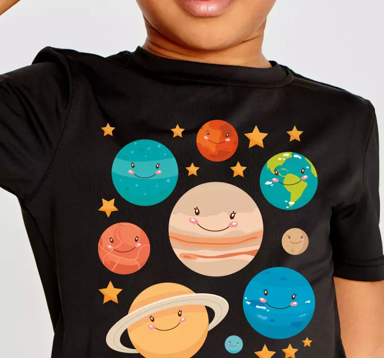 Cartoon smiley planetas t-shirt infantil - TenStickers