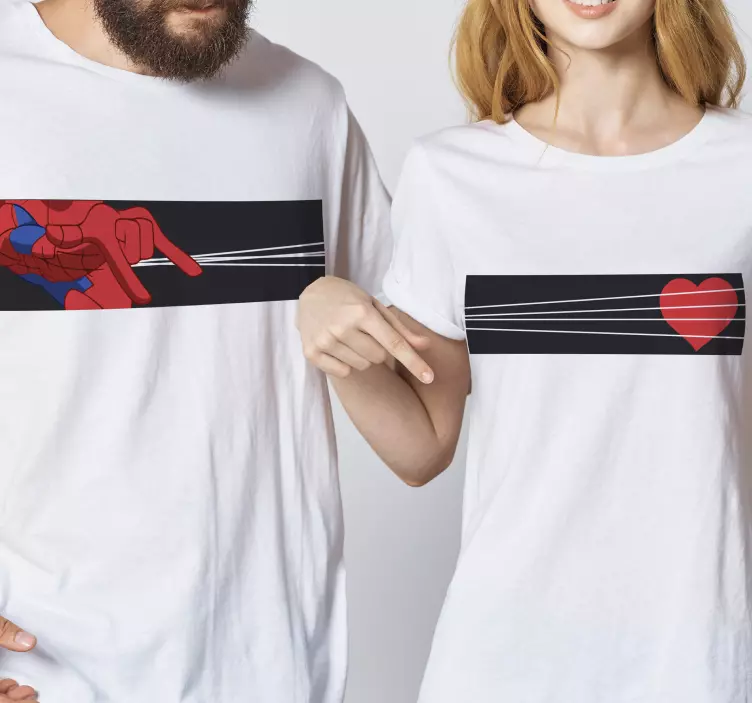 Casais homem-aranha casal camisetas - TenStickers