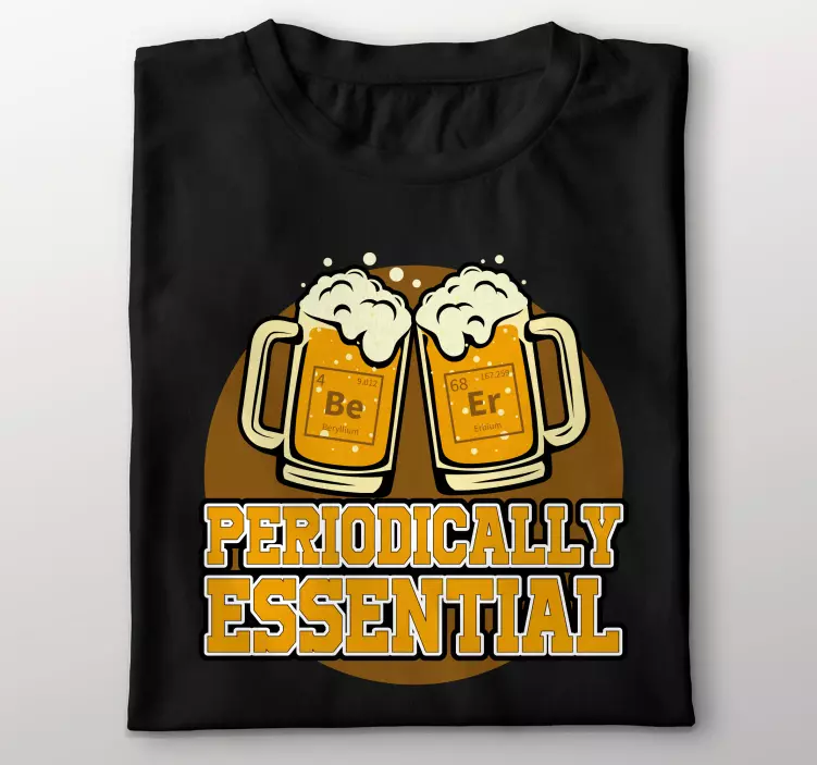 Cerveja elemento químico palavra t-shirt personalizada - TenStickers