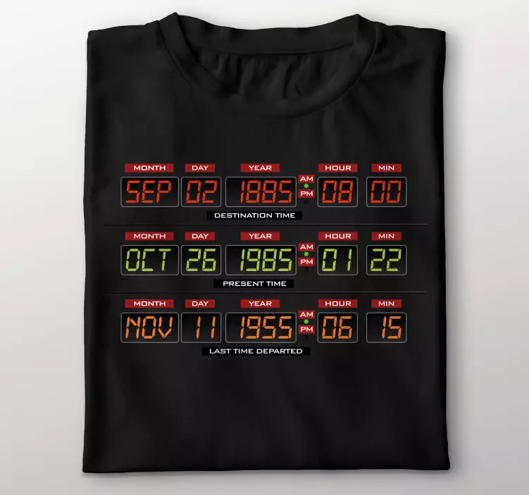 Circuitos de tempo exibem t-shirt personalizada bttf - TenStickers