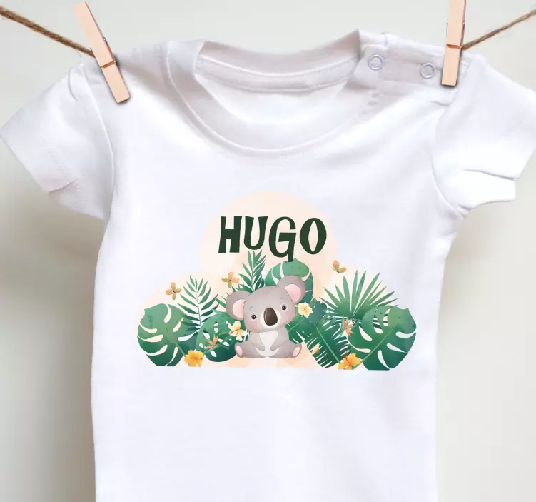 Coala fofa para menino com T-shirtde bebê com nome - TenStickers