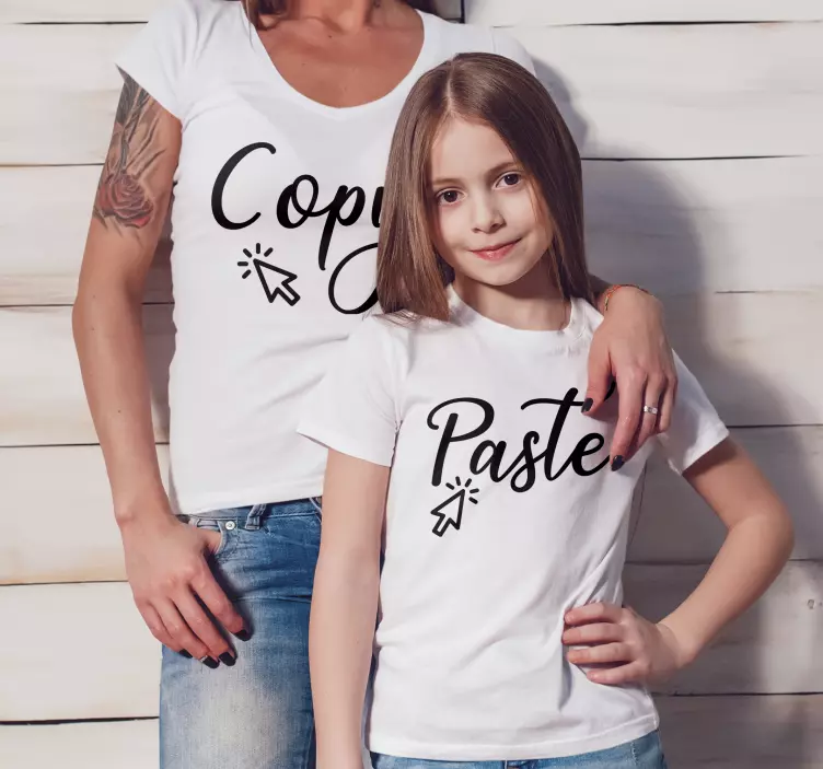 'copiar colar' t-shirt mãe filha - TenStickers