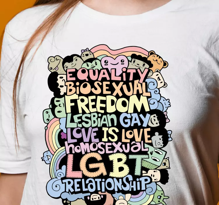 Desenho à mão nomes de t-shirts personalizadas lgbt - TenStickers