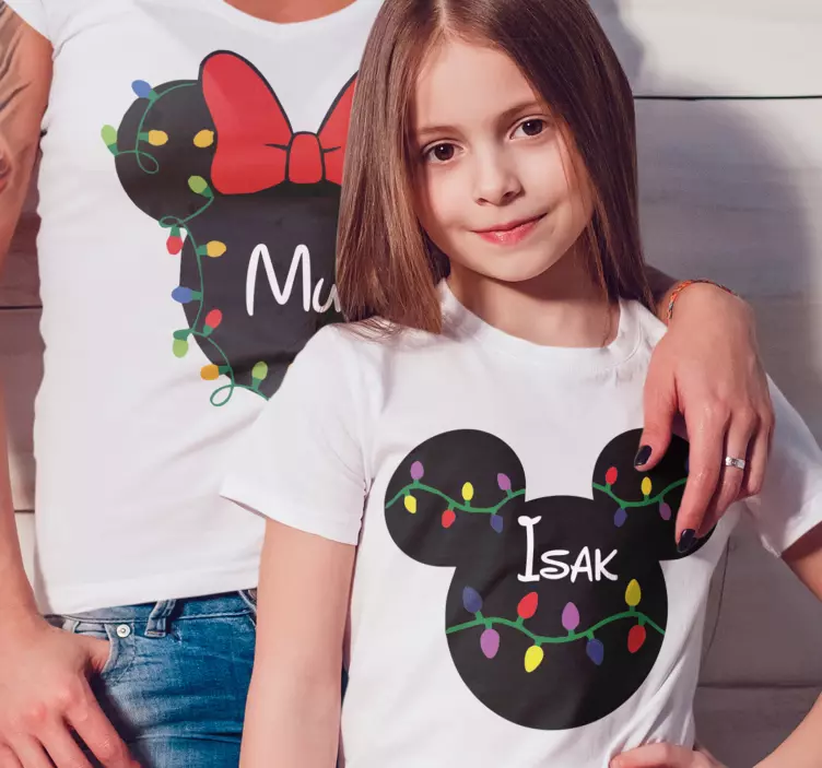 Disney natal família mãe filha camisa - TenStickers