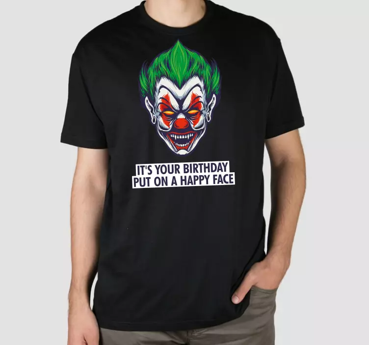 é a sua t-shirt personalizada de cara feliz de aniversário - TenStickers