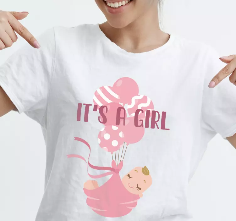 é uma t-shirt personalizada com padrão de chá de bebê para menina - TenStickers