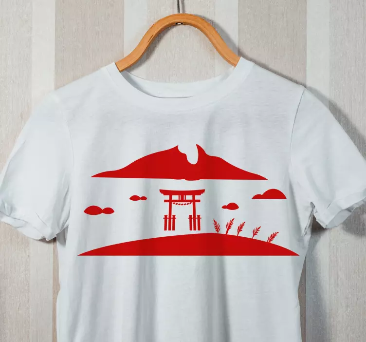Estrutura japonesa com t-shirt personalizada lago - TenStickers