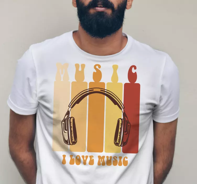 Eu amo t-shirt infantil com produtoretro de música - TenStickers