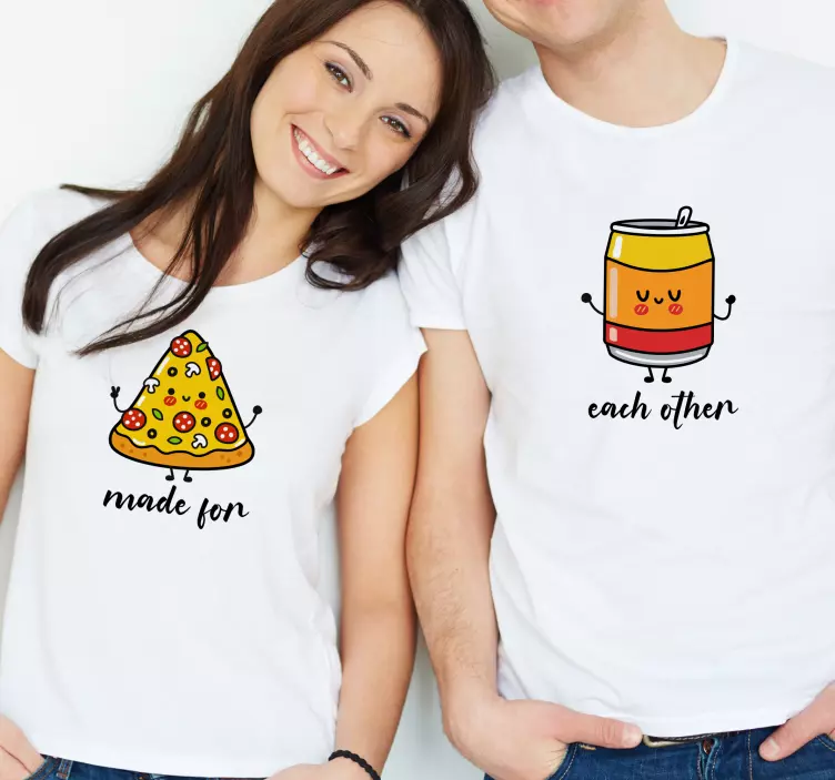 Fast food feito um para o outro t-shirtsde casal - TenStickers