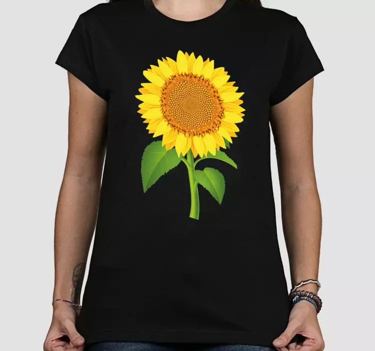 Linda T-shirtde mãe filha de haste de girassol - TenStickers