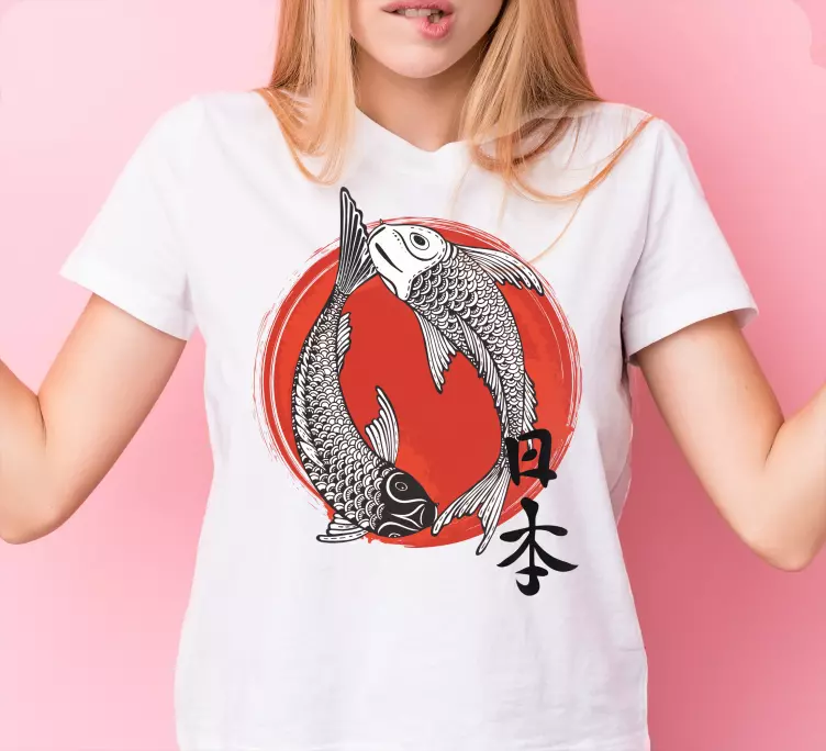 T-shirt personalizada do japão e da bandeira - TenStickers