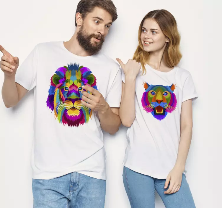 Casal leão e leoa camisetas - TenStickers