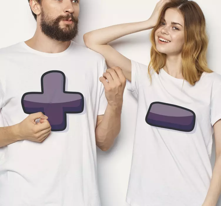 Mais e menos t-shirtscasal - TenStickers