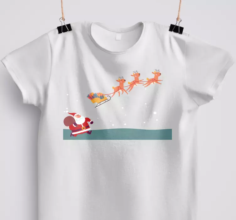Papai noel perdeu sua T-shirtde natal de trenó - TenStickers