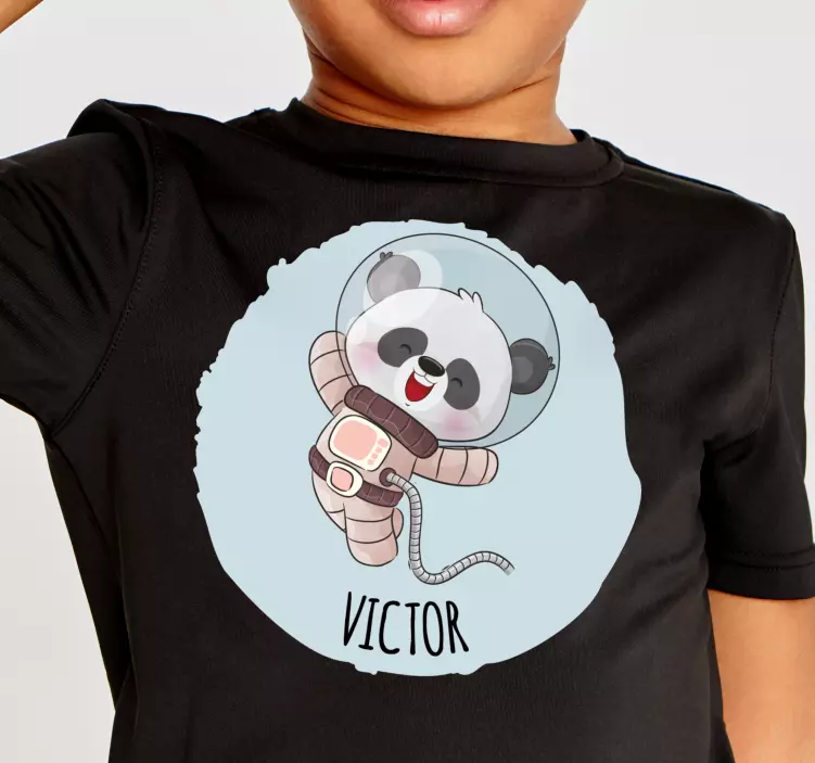 Panda fofo para menino com T-shirtde bebê com nome - TenStickers