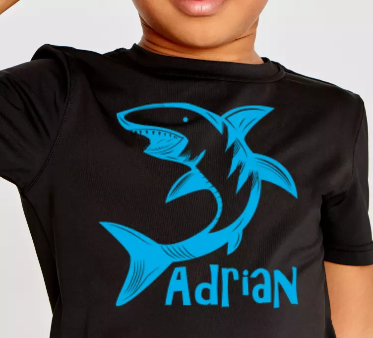 Silhueta de tubarão com t-shirts infantis - TenStickers
