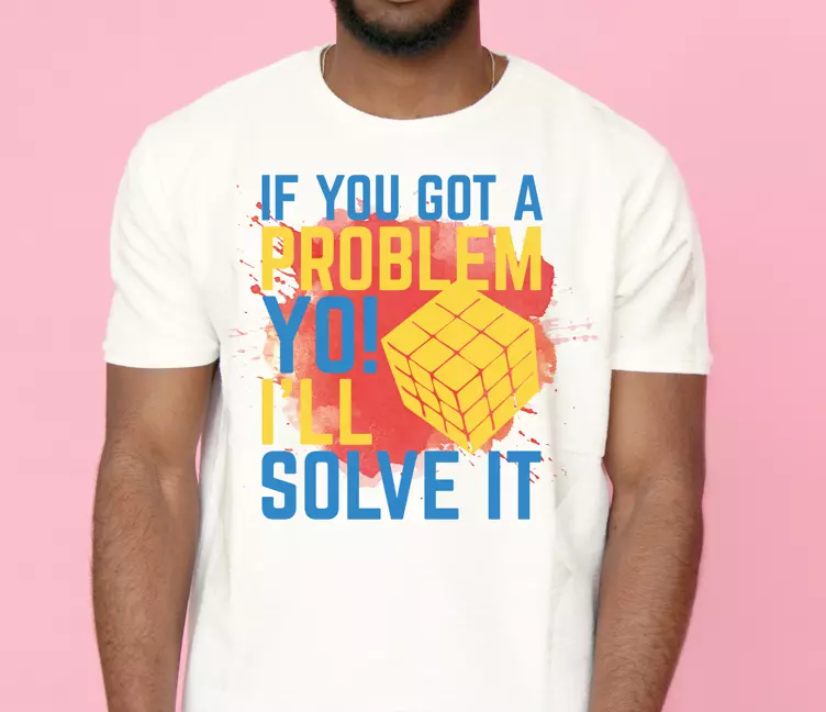 T-shirt texto de resolução de problemas - TenStickers