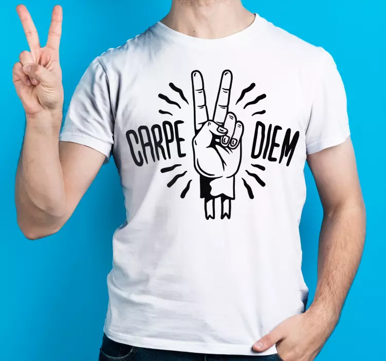 t-shirt personalizada carpe diem à mão - TenStickers