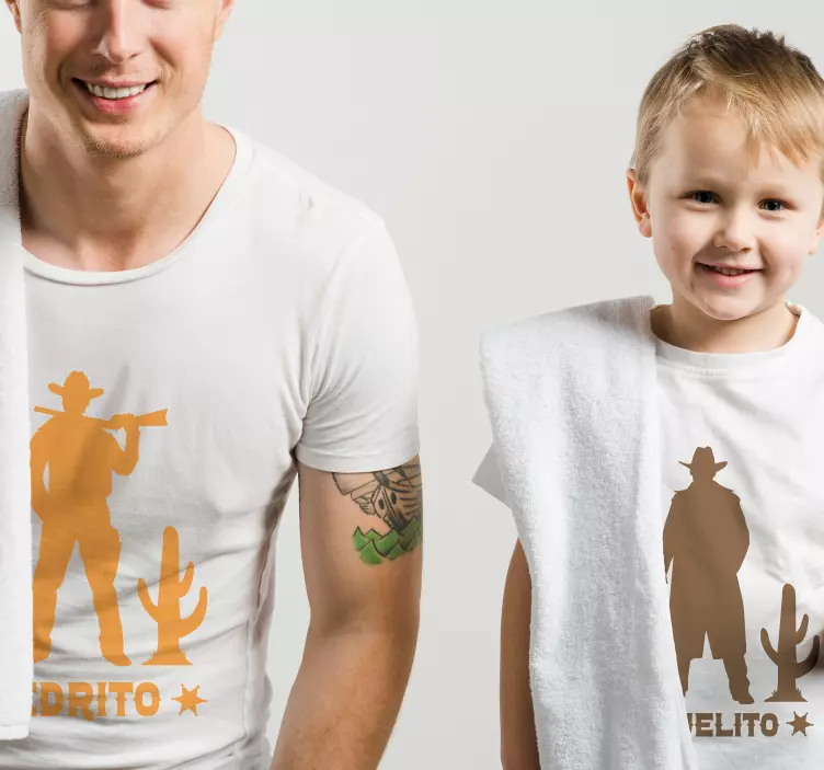 T-shirt com estampas de cowboy e cavalos - TenStickers
