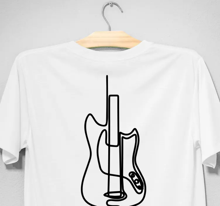 t-shirt personalizada minimalista de guitarra elétrica - TenStickers