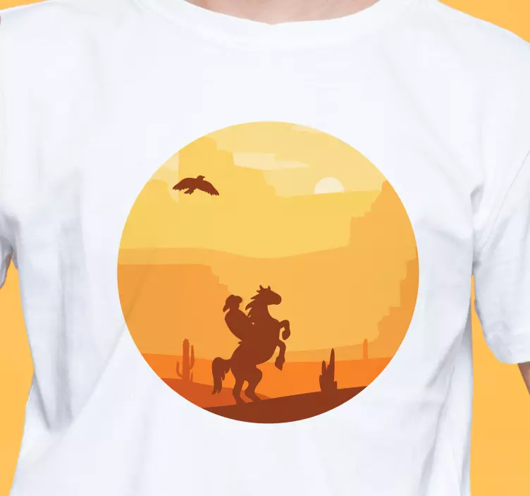 T-shirt fofa paisagem cowboy - TenStickers