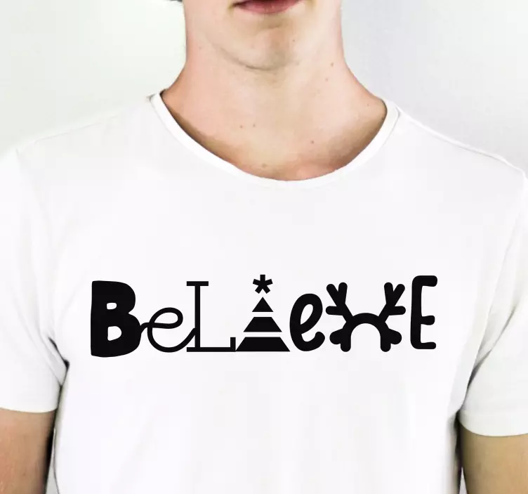 T-shirt natal acredite no texto - TenStickers
