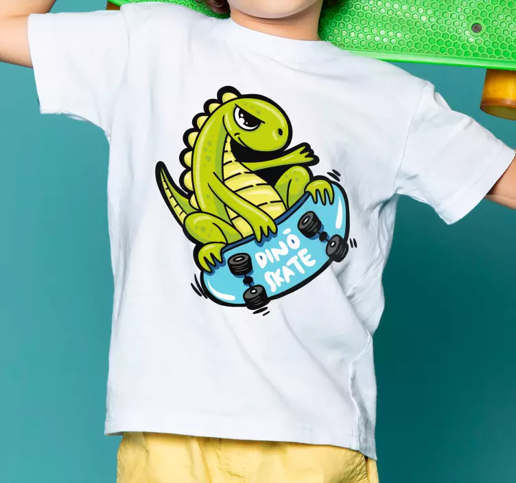 T-shirt crianças bebê dinossauro skate - TenStickers