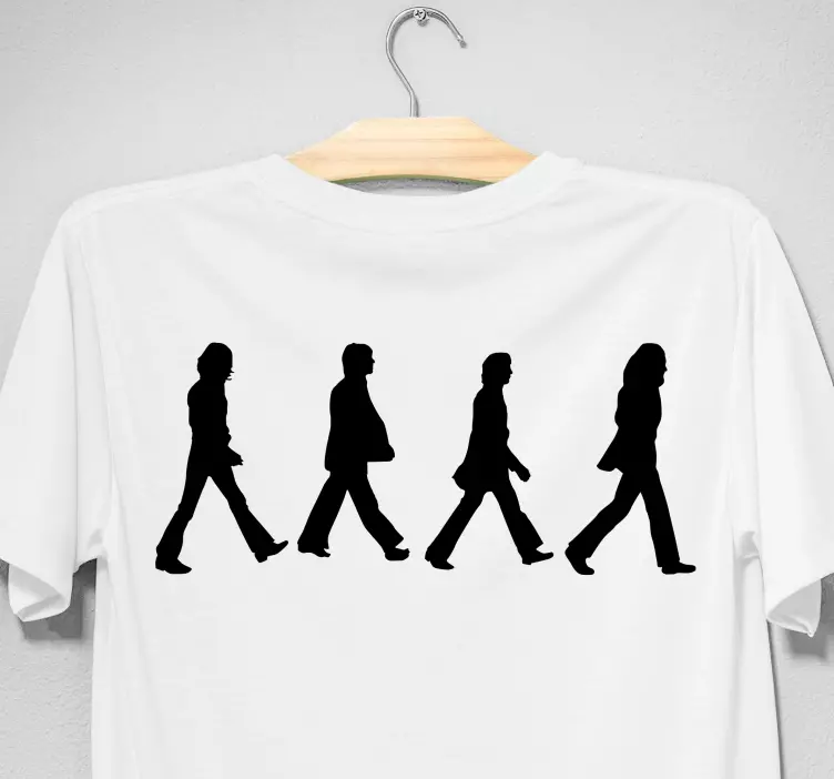 t-shirt personalizada de caminhada pela estrada na abadia - TenStickers