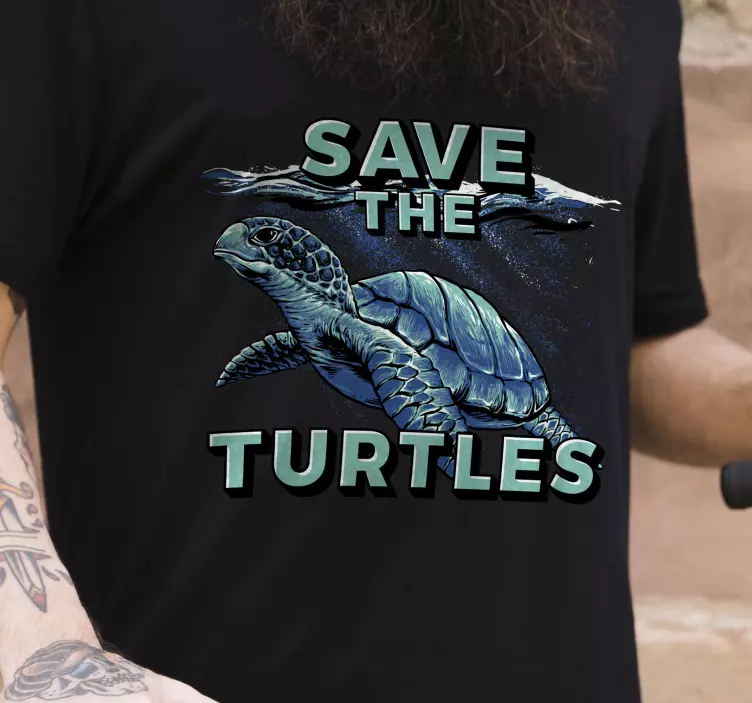 T-shirt de animais Save the turtles - TenStickers