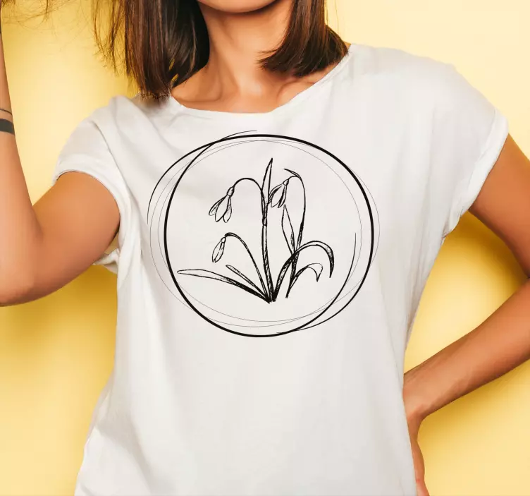 T-shirt personalizada com desenho fofo com círculo de snowdrop - TenStickers