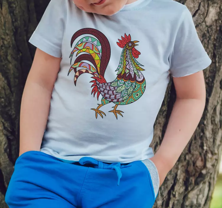 T-shirt personalizada de galinha étnica desenhada à mão - TenStickers