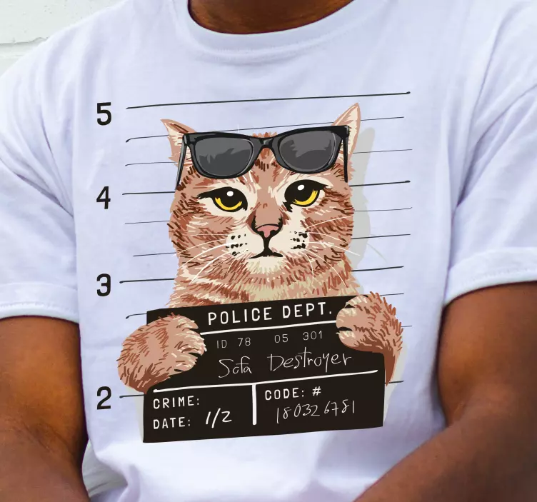 T-shirt personalizada de gato legal - TenStickers