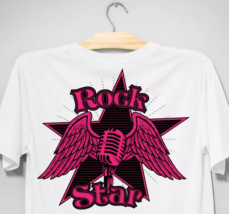 T-shirt personalizada de microfone criativo com asas - TenStickers