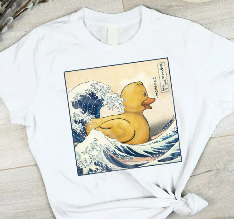 t-shirt personalizada de pato de borracha kanagawa - TenStickers