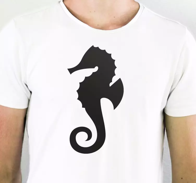 t-shirt personalizada da silhueta do cavalo-marinho - TenStickers