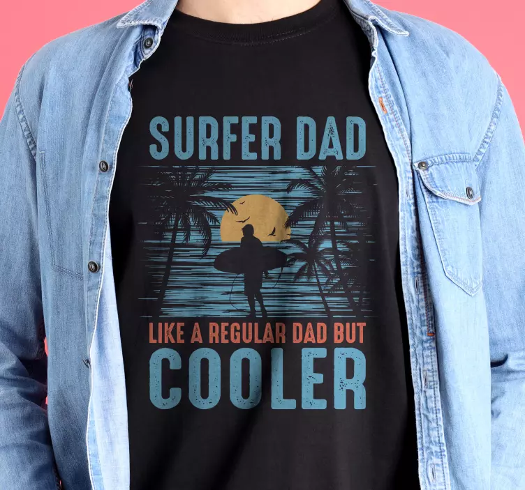 T-shirtde dia dos pais pai surfista - TenStickers