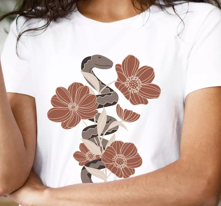 T-shirt fusão de flor de serpente - TenStickers