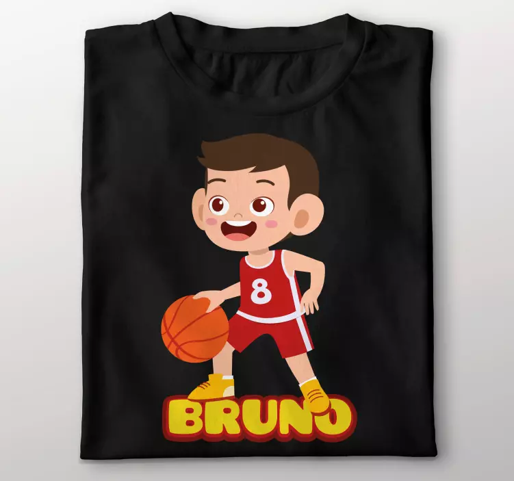 t-shirtsde jogador de basquete infantil com nome - TenStickers