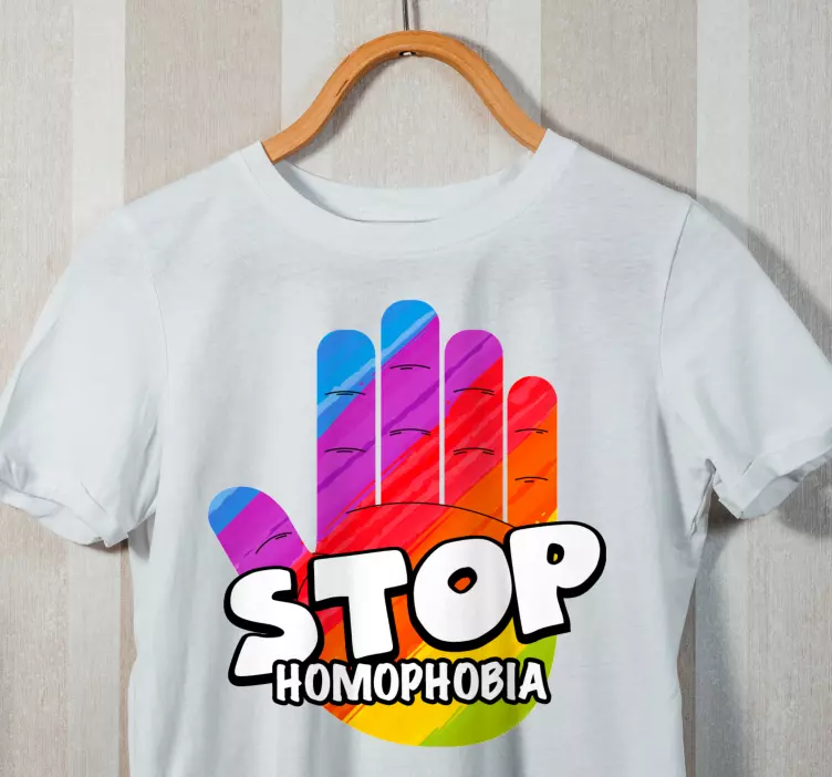 T-shirt mensagem pare a homofobia - TenStickers