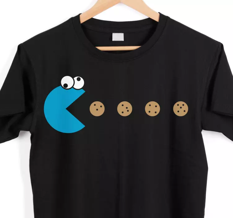 t-shirt personalizada pacman cookie monster - TenStickers