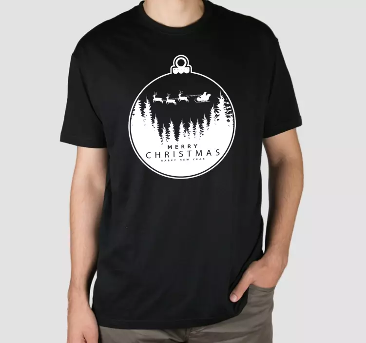 T-shirt natal enfeite de trenó - TenStickers